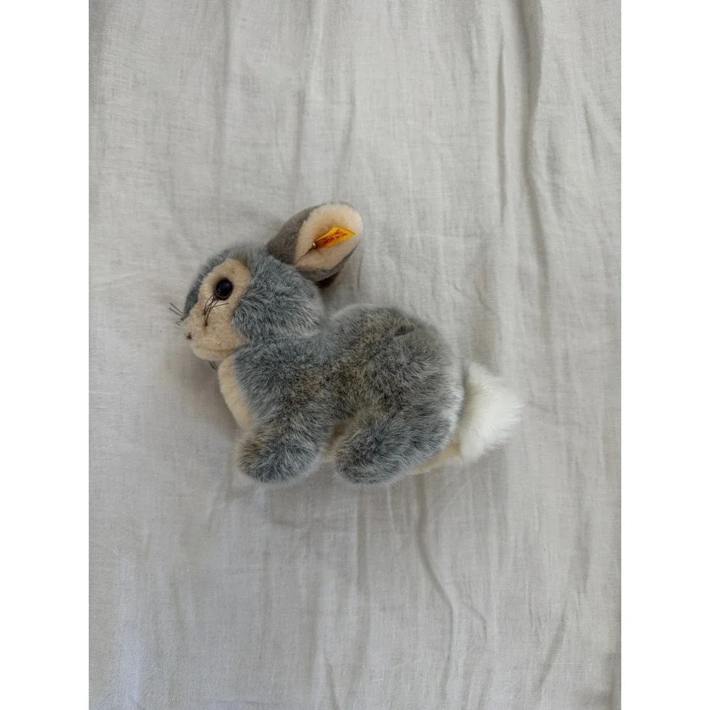 Steiff Rabbit Grey Tan Bunny Plush Stuffed Animal  8